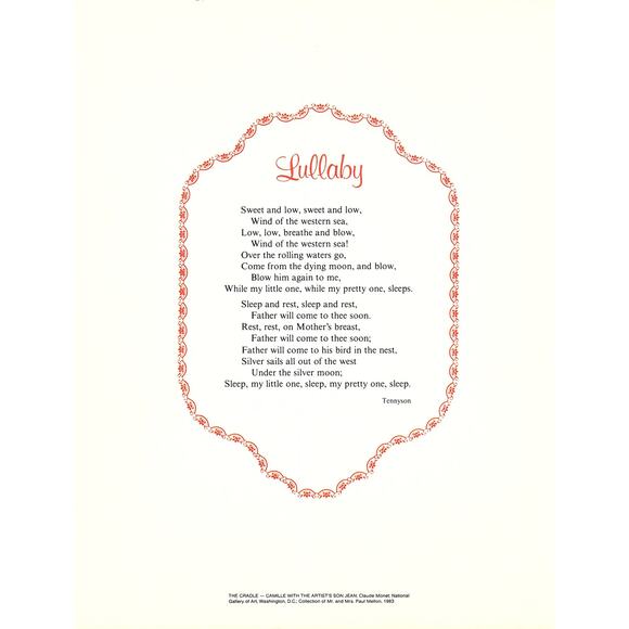 Lullaby Tennyson 1980s Poem Retro Kitsch Wall Art SE11 - Picture 2 of 2